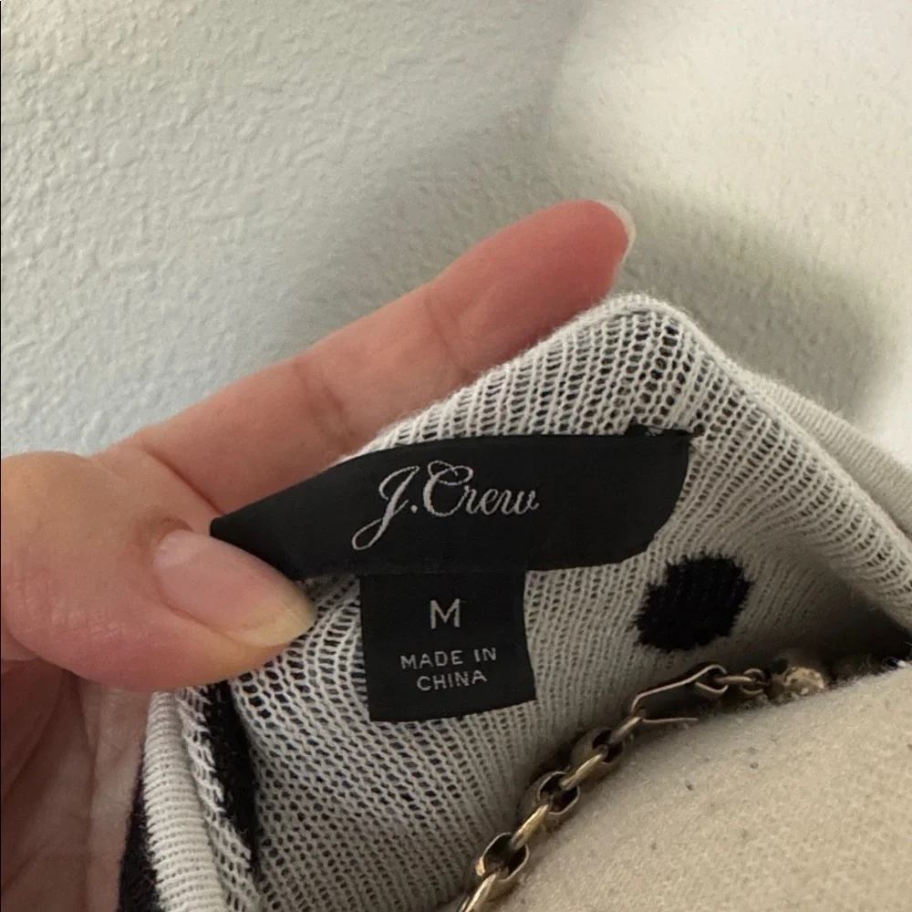 J. Crew Polka Dot Crew Neck Pullover Sweater Size M